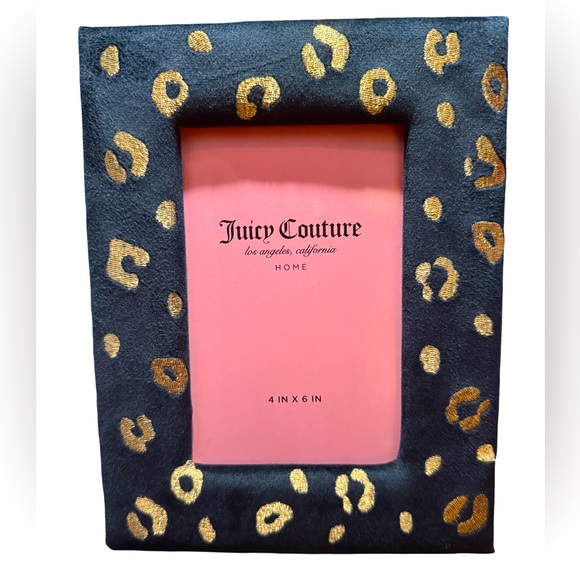 Juicy Couture Los Angeles NWT Pink Black Gold & Silver Velour Picture Frame Trio - Picture 4 of 7